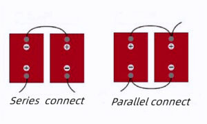 series and parallel connection of lithium ions